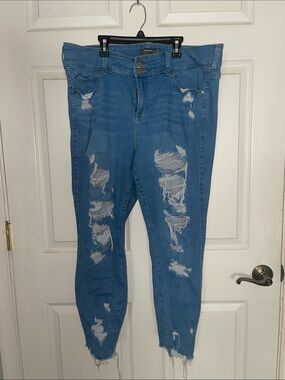 torrid Distressed Jegging with fishnet detail